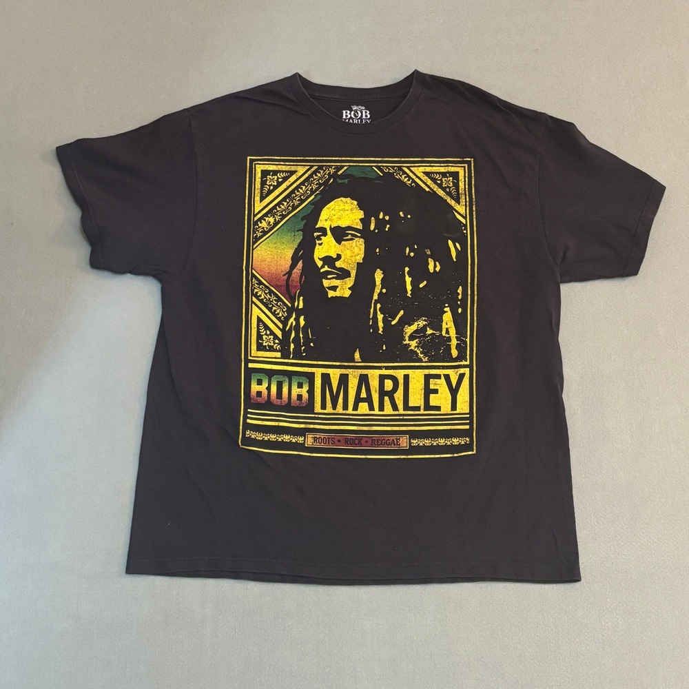 Bob Marley Roots Rock Reggae Graphic T-Shirt Mens XL Black 2012 Official Merch